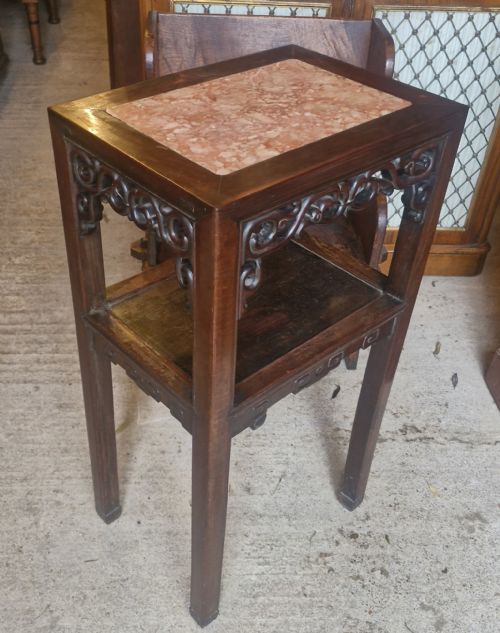 Late 19th Century Carved Chinese Hardwood Stand.