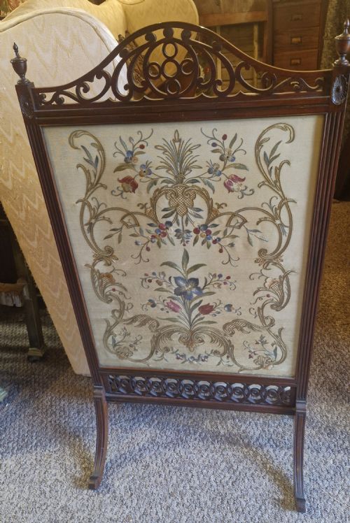 Edwardian Mahogany Framed Fire Screen