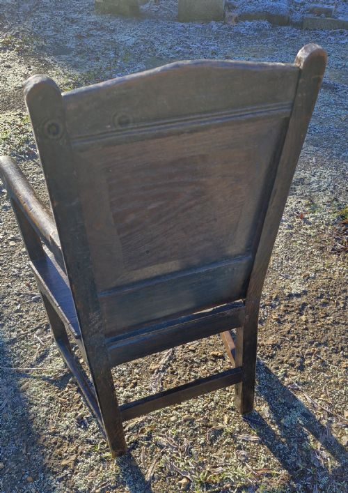ANTIQUE CHILD'S WAINSCOT ARMCHAIR - ADDITIONAL PHOTO 4