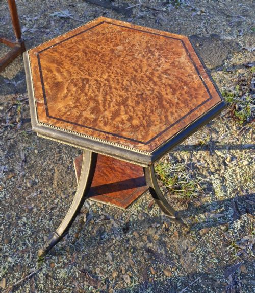 Victorian 2 Tier Birds Eye Maple Occasional Table.
