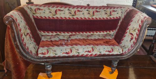 Rare Regency Upholstered Sofa of Child's Size.