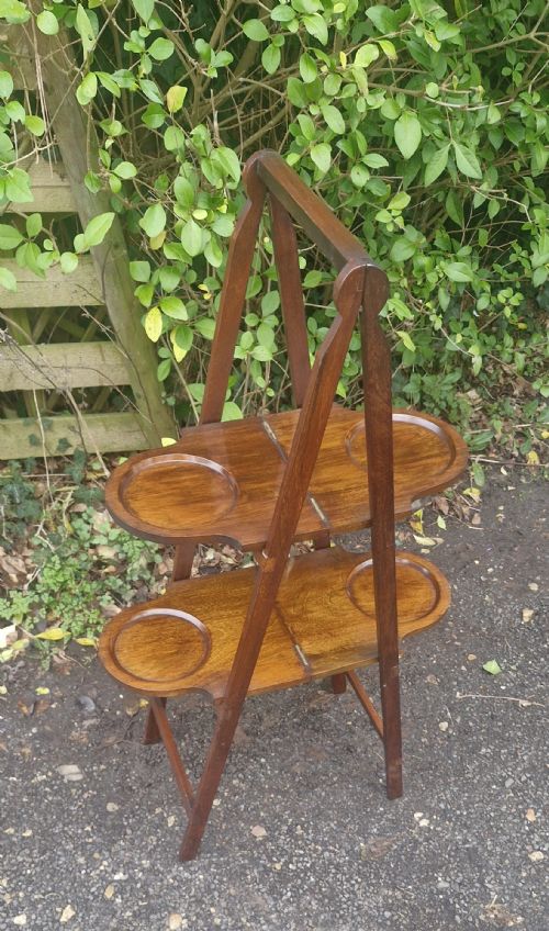 Early 20th Century Mahogany Patent Folding Cake Stand.