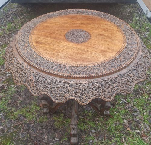 19th Century Carved Anglo Indian Table.