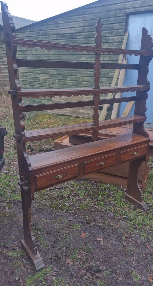 UNUSUAL SLIM ARTS AND CRAFTS OAK COTTAGE DRESSER - ADDITIONAL PHOTO 2