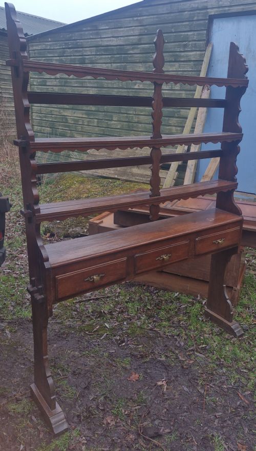 UNUSUAL SLIM ARTS AND CRAFTS OAK COTTAGE DRESSER - ADDITIONAL PHOTO 3