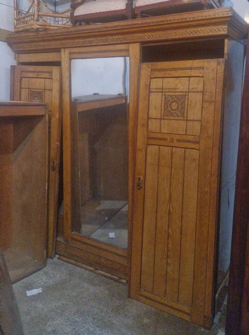 VICTORIAN INLAID ASH WARDROBE - ADDITIONAL PHOTO 1