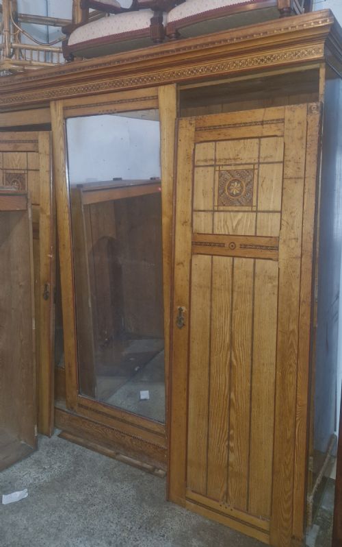 VICTORIAN INLAID ASH WARDROBE - ADDITIONAL PHOTO 2