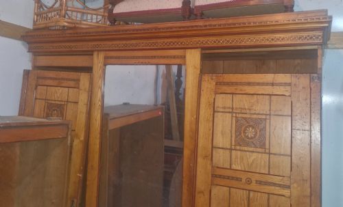 VICTORIAN INLAID ASH WARDROBE - ADDITIONAL PHOTO 3