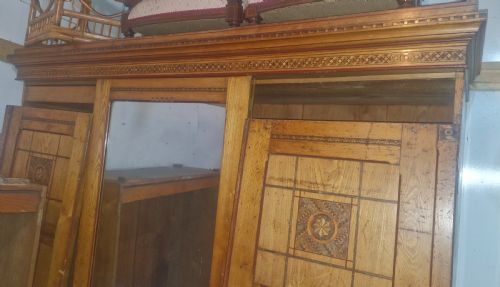 VICTORIAN INLAID ASH WARDROBE - ADDITIONAL PHOTO 4