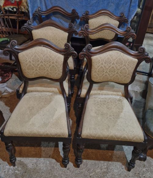 SET OF 6 EARLY VICTORIAN ROSEWOOD FRAMED DINING CHAIRS WITH REMOVABLE BACKS - ADDITIONAL PHOTO 6
