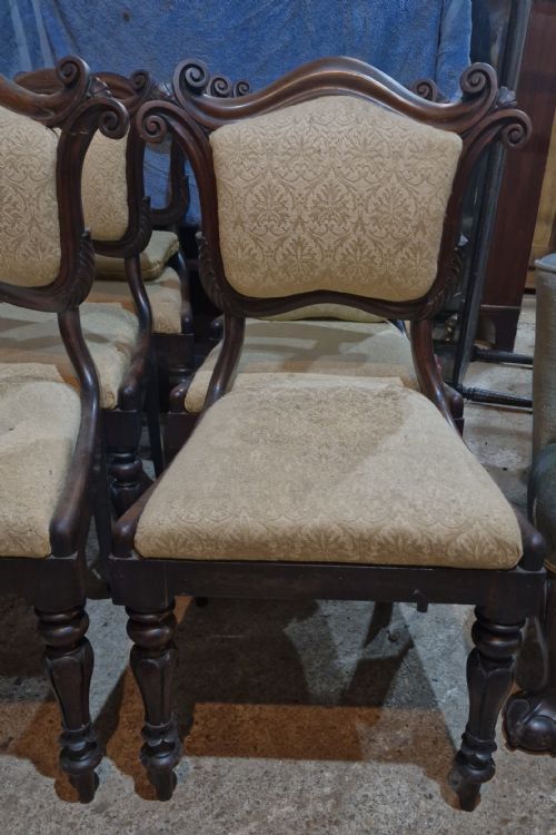 SET OF 6 EARLY VICTORIAN ROSEWOOD FRAMED DINING CHAIRS WITH REMOVABLE BACKS - ADDITIONAL PHOTO 7