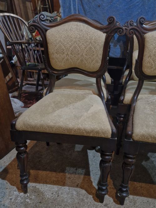 SET OF 6 EARLY VICTORIAN ROSEWOOD FRAMED DINING CHAIRS WITH REMOVABLE BACKS - ADDITIONAL PHOTO 8