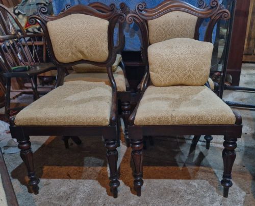 SET OF 6 EARLY VICTORIAN ROSEWOOD FRAMED DINING CHAIRS WITH REMOVABLE BACKS - ADDITIONAL PHOTO 9