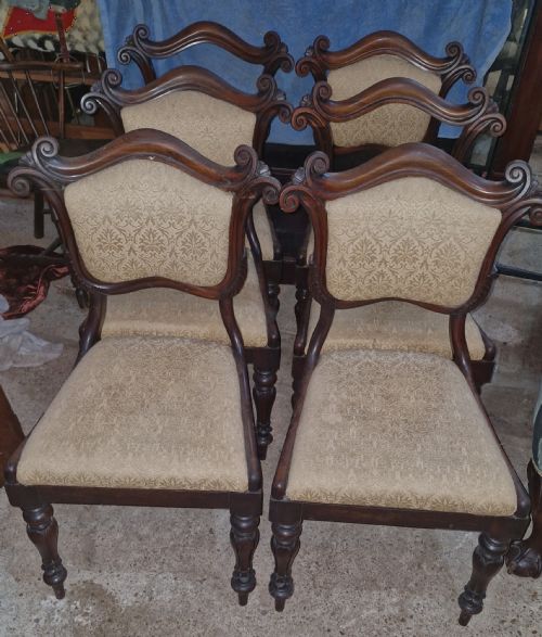 SET OF 6 EARLY VICTORIAN ROSEWOOD FRAMED DINING CHAIRS WITH REMOVABLE BACKS - ADDITIONAL PHOTO 12