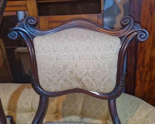 SET OF 6 EARLY VICTORIAN ROSEWOOD FRAMED DINING CHAIRS WITH REMOVABLE BACKS - ADDITIONAL PHOTO 15