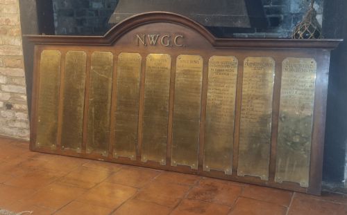 Golf Club Winners Board.