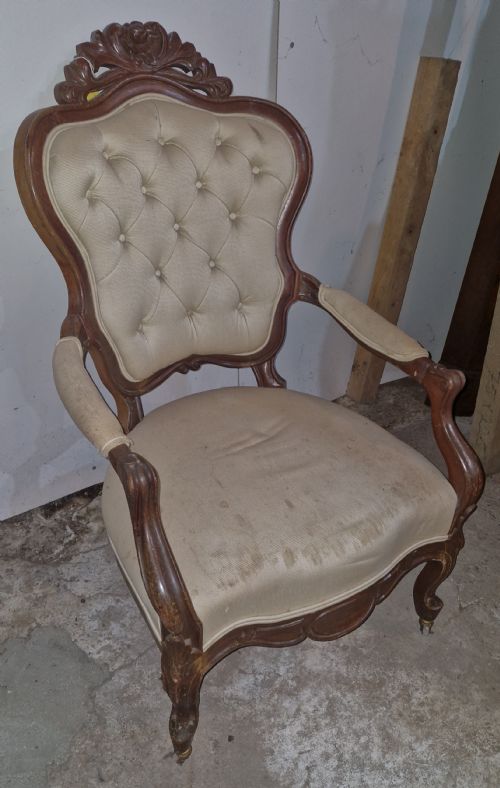 OPEN ARM UPHOLSTERED ARMCHAIR - ADDITIONAL PHOTO 3