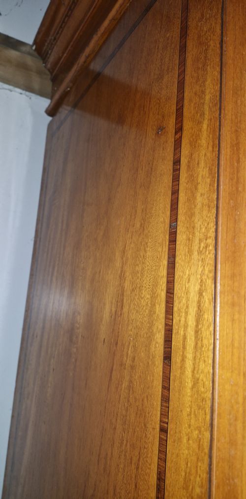 GOOD QUALITY INLAID SATINWOOD 3 SECTION WARDROBE - ADDITIONAL PHOTO 6