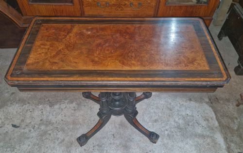 Victorian Walnut and Coromandel Games Table.