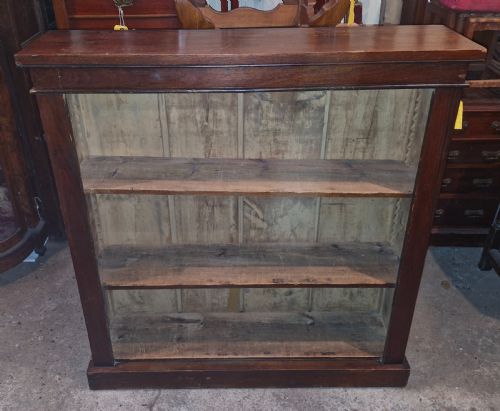 Late Victorian Walnut Open Front Bookcase with Adjustable Shelves