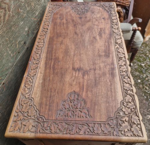 1930S ANGLO INDIAN CARVED CHEST OF 7 DRAWERS - ADDITIONAL PHOTO 3