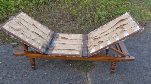 LATE VICTORIAN ADJUSTABLE CAMPAIGN BED WITH DETACHABLE LEGS - ADDITIONAL PHOTO 5