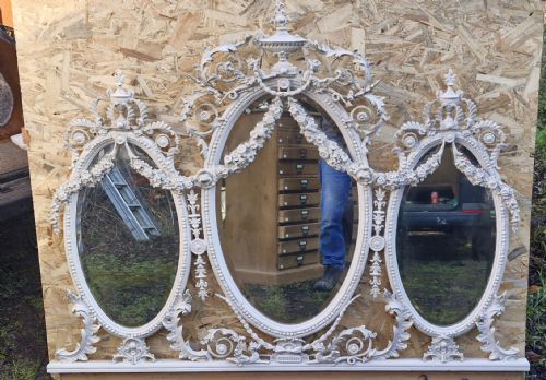 Edwardian Painted Overmantel Mirror.