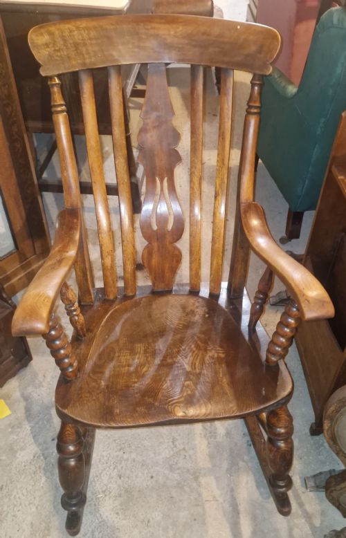 Late Victorian Windsor Rocking Armchair.