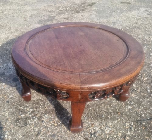 CARVED CHINESE HARDWOOD LOW COFFEE TABLE - ADDITIONAL PHOTO 2