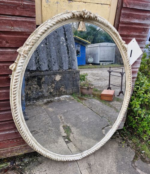 Large Late 19th Century Oval Wall Mirror.