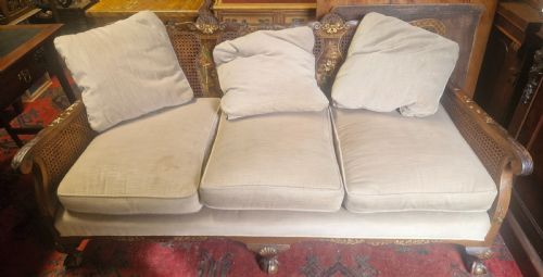 Walnut and Lacquered Bergere Sofa