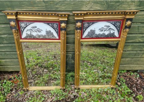 Pair of Gilt Framed Pier Mirrors