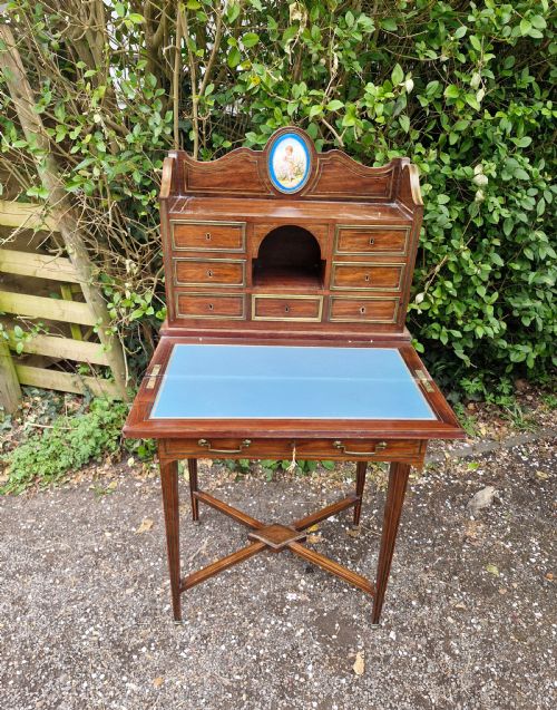 Mahogany Brass Inlaid Ladys Writing Desk.