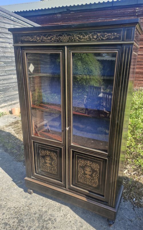Late 19th Century Brass Inlaid Cabinet.