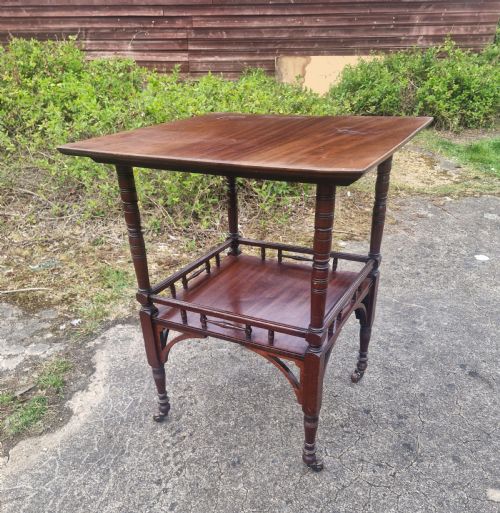 Late Victorian Mahogany 2 Tier Table of Aesthetic Design.