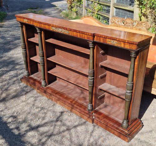 19th Century Mahogany Open Front Bookcase.