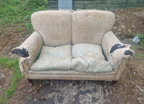 Small Edwardian Howard Style Cottage Sofa.
