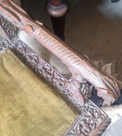 INTERESTING CARVED ANGLO INDIAN ARMCHAIR - ADDITIONAL PHOTO 11
