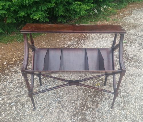 Edwardian Mahogany Book Trough Table.