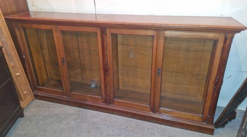 LARGE LATE VICTORIAN MAHOGANY 4 DOOR BOOKCASE CABINET - ADDITIONAL PHOTO 22