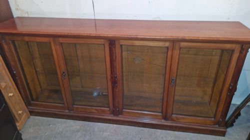 LARGE LATE VICTORIAN MAHOGANY 4 DOOR BOOKCASE CABINET - ADDITIONAL PHOTO 24