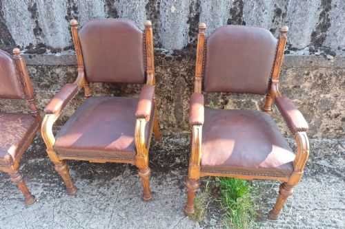 SET OF 8 VICTORIAN OAK DINING CHAIRS BY LAMB OF MANCHESTER - ADDITIONAL PHOTO 6