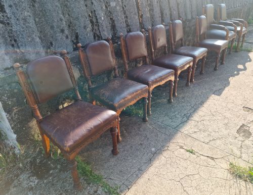 SET OF 8 VICTORIAN OAK DINING CHAIRS BY LAMB OF MANCHESTER - ADDITIONAL PHOTO 1