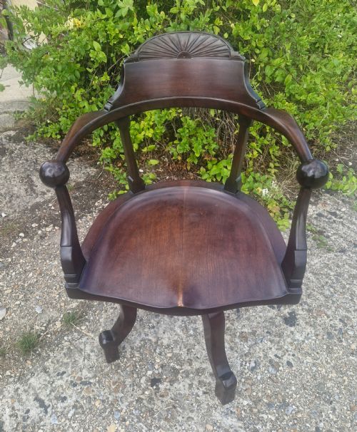 Mahogany Revolving Desk Armchair