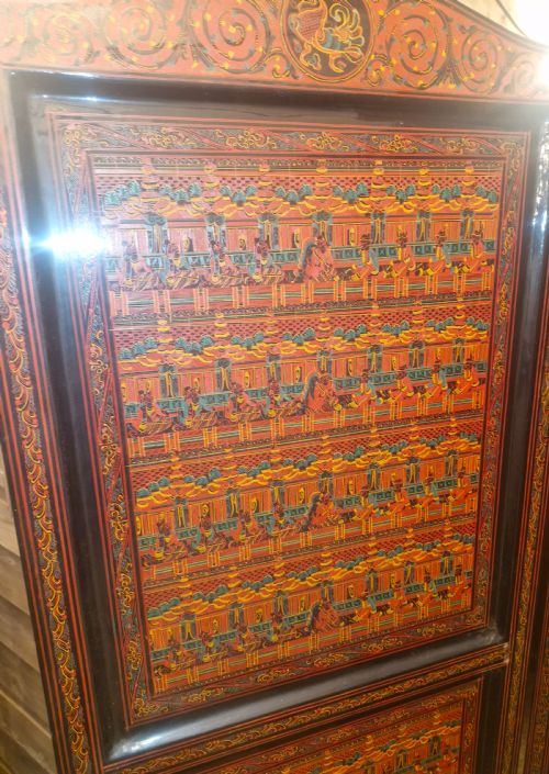 BURMESE LACQUERED SCREEN - ADDITIONAL PHOTO 1