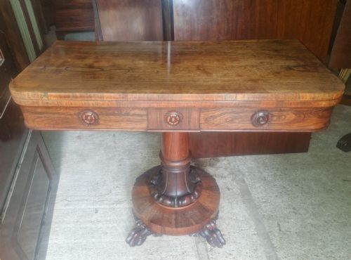 Regency Rosewood Swivel Top Games Table.