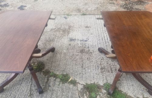 REGENCY MAHOGANY DOUBLE PEDESTAL DINING TABLE WITH EXTRA LEAF - ADDITIONAL PHOTO 11