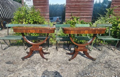 PAIR OF REGENCY INLAID TEAGAMES TABLES - ADDITIONAL PHOTO 1