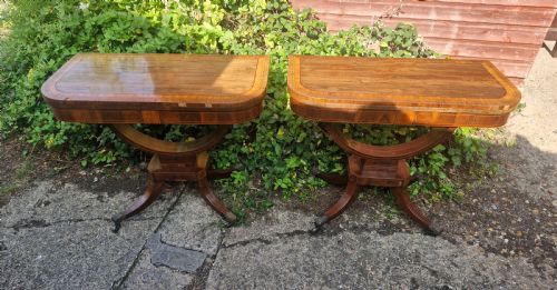 PAIR OF REGENCY INLAID TEAGAMES TABLES - ADDITIONAL PHOTO 12