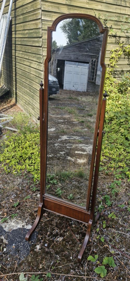 Early 20th Century Mahogany Cheval Dressing Mirror.